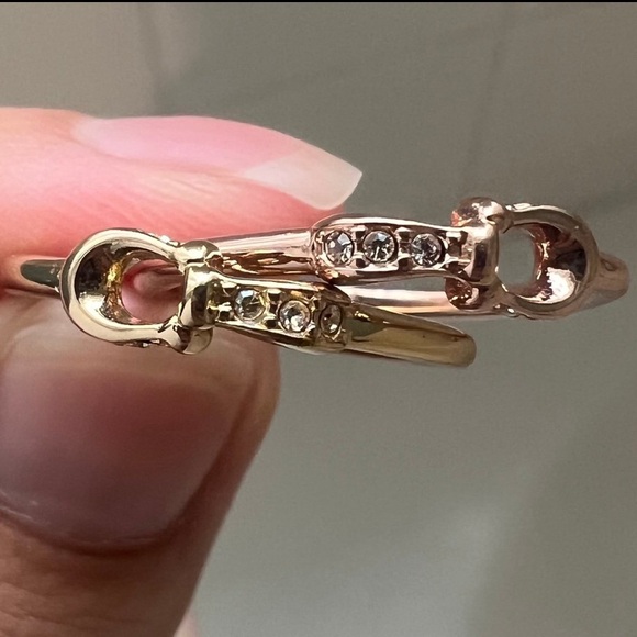 Coach C rings. Gold and Rose gold, Sz 8 - Picture 1 of 5